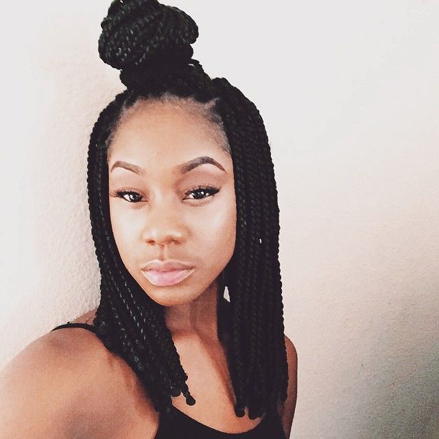 15 box braids and eyebrows done