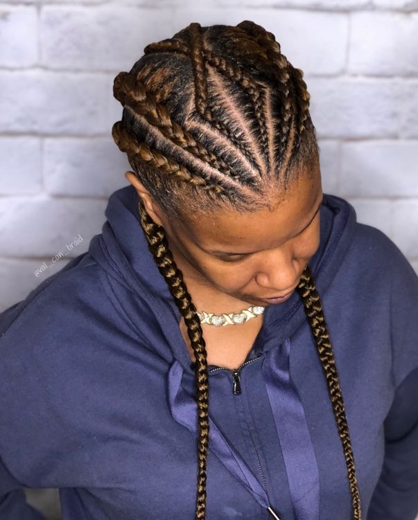 16 angled golden brown goddess braids hairstyle