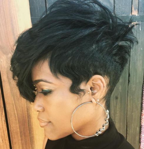 18 tapered pixie with long side bangs