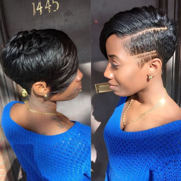 20 womens black side part haircut