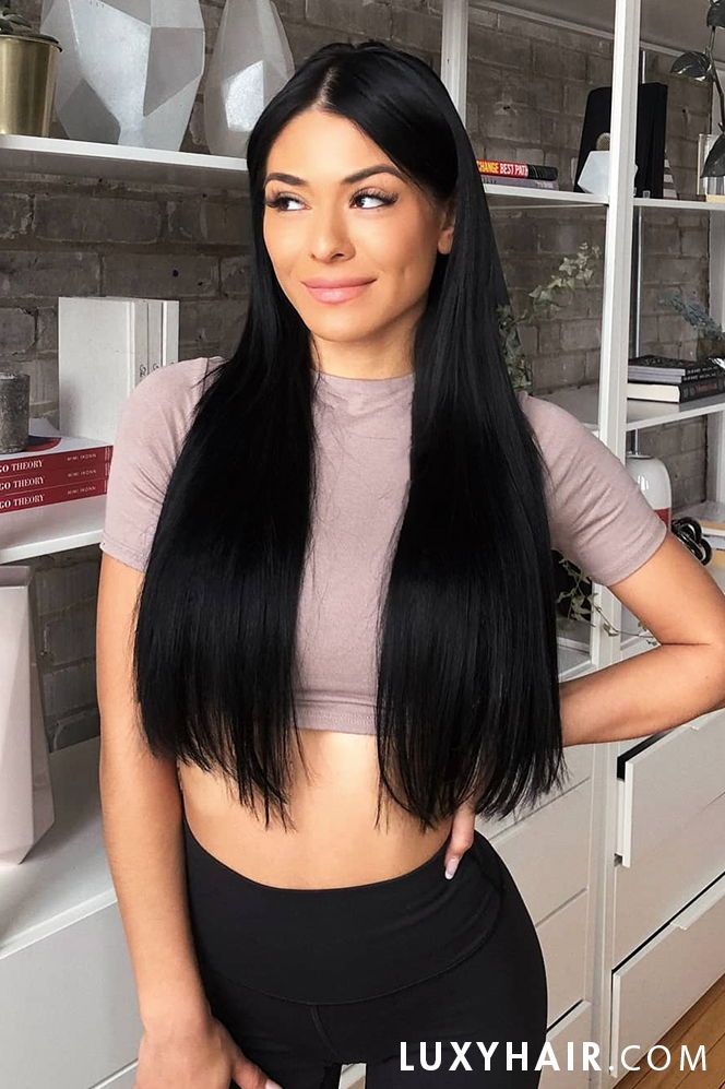 20 Seamless Jet Black Clip Ins 20 180g