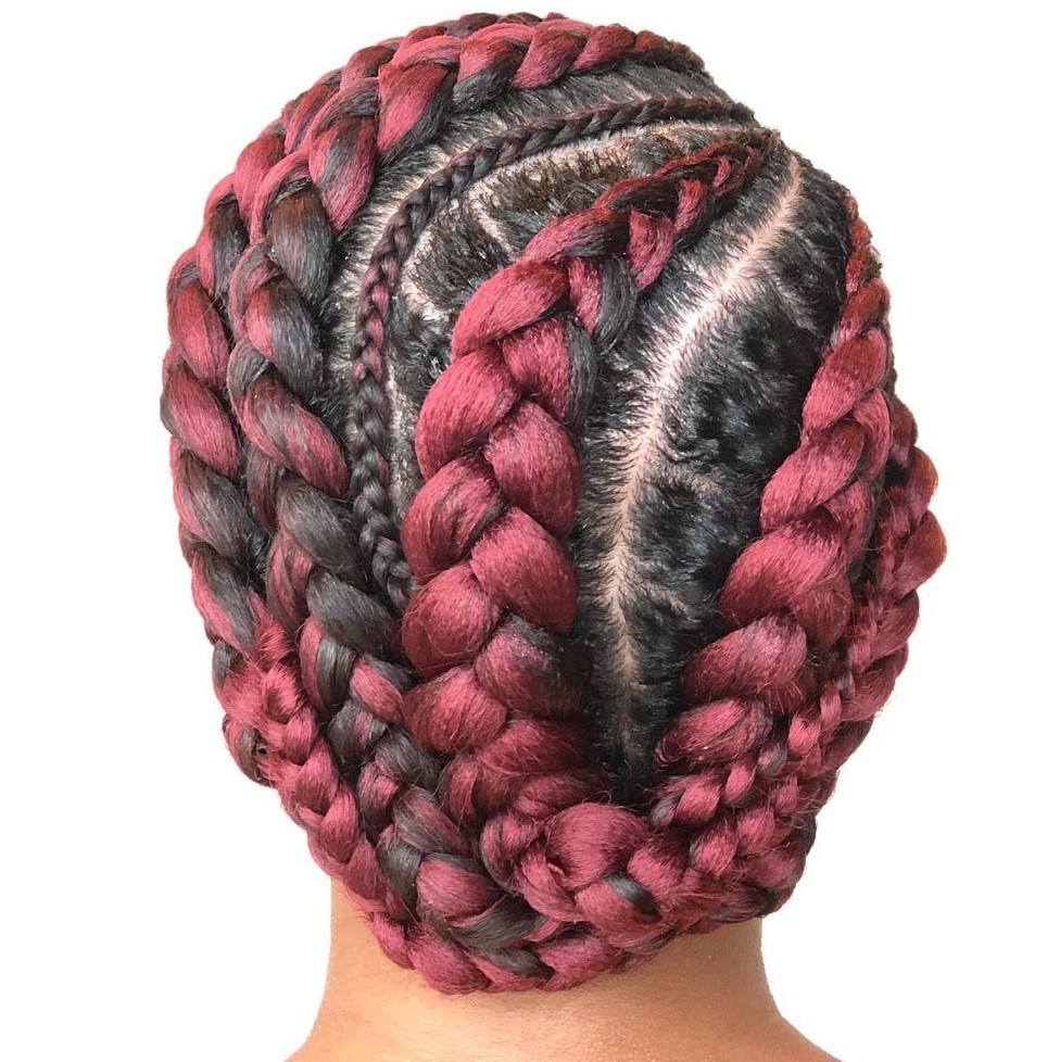 22 maroon ghana braids CDj9dp9gS5l