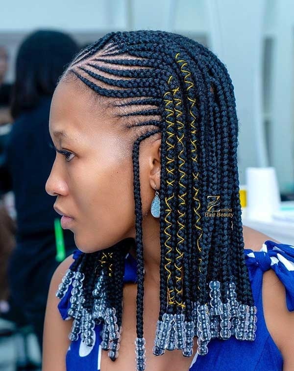 23 Best Ponytails Braids With beads 2020 For Natural Hair Styleafrika 11