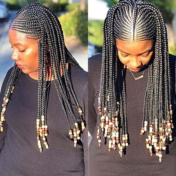 23 Best Ponytails Braids With beads 2020 For Natural Hair Styleafrika 3