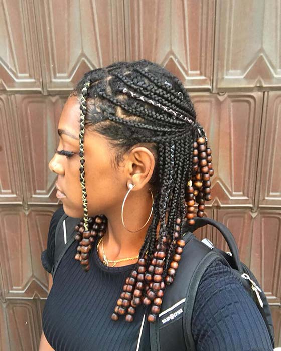 23 Best Ponytails Braids With beads 2020 For Natural Hair Styleafrika 4