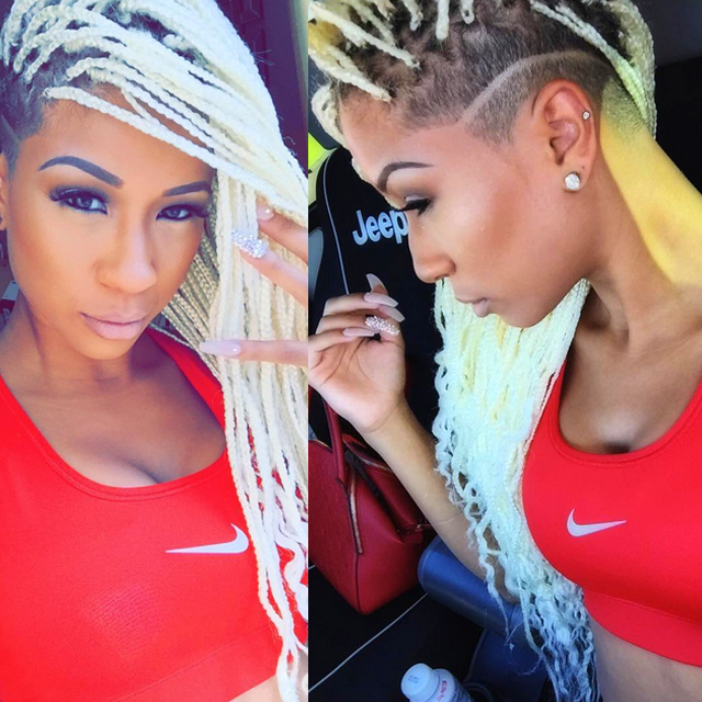 90 Box Braids Hairstyles for African American Styles 10 24 platinum blonde box braids