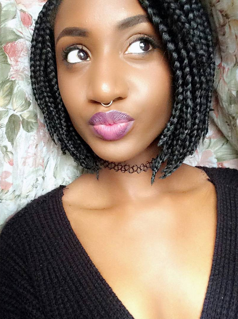 90 Box Braids Hairstyles for African American Styles 8 25 box braids and choker chain