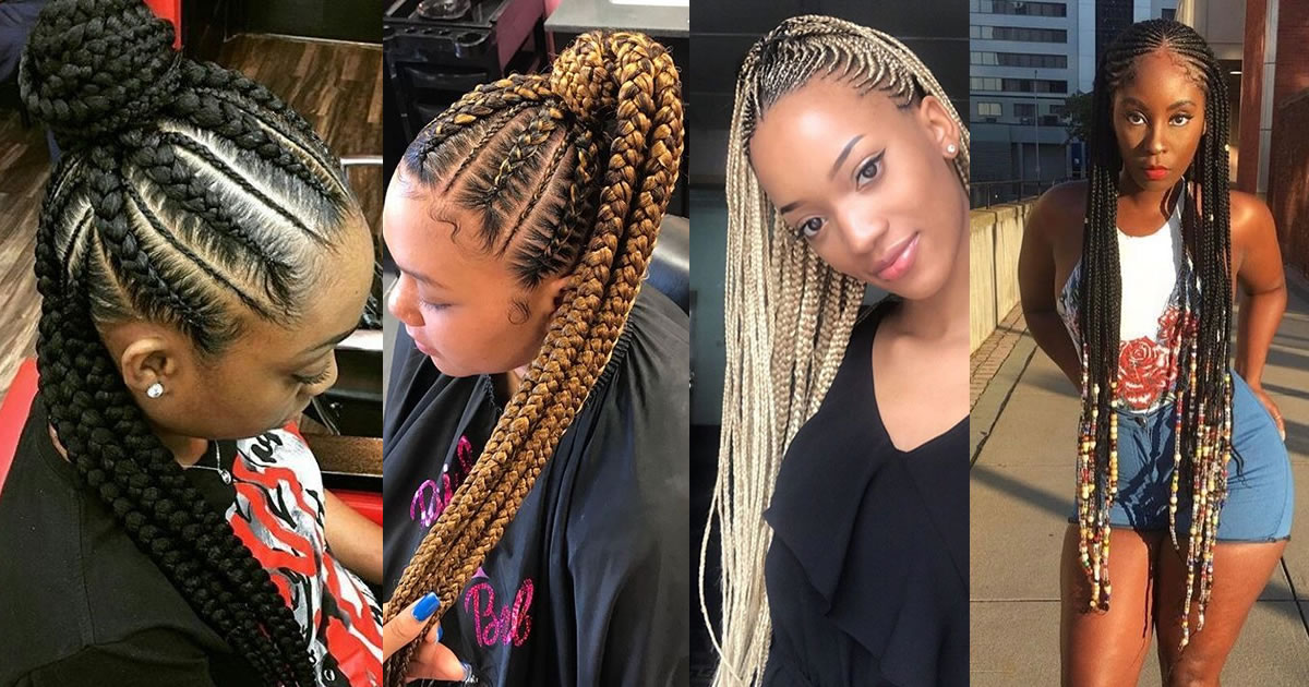 30 Lovely Ghana Braids Updos, Cornrows, Jumbo & Ponytail Styles