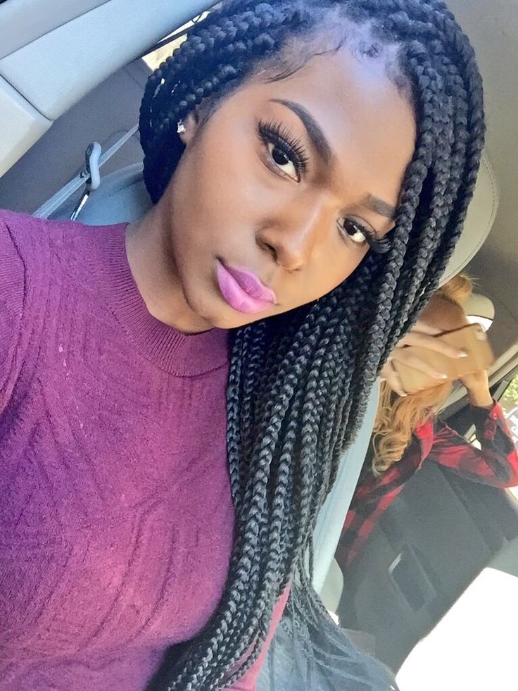 90 Box Braids Hairstyles for African American Styles 13 38 box braids slicked edges