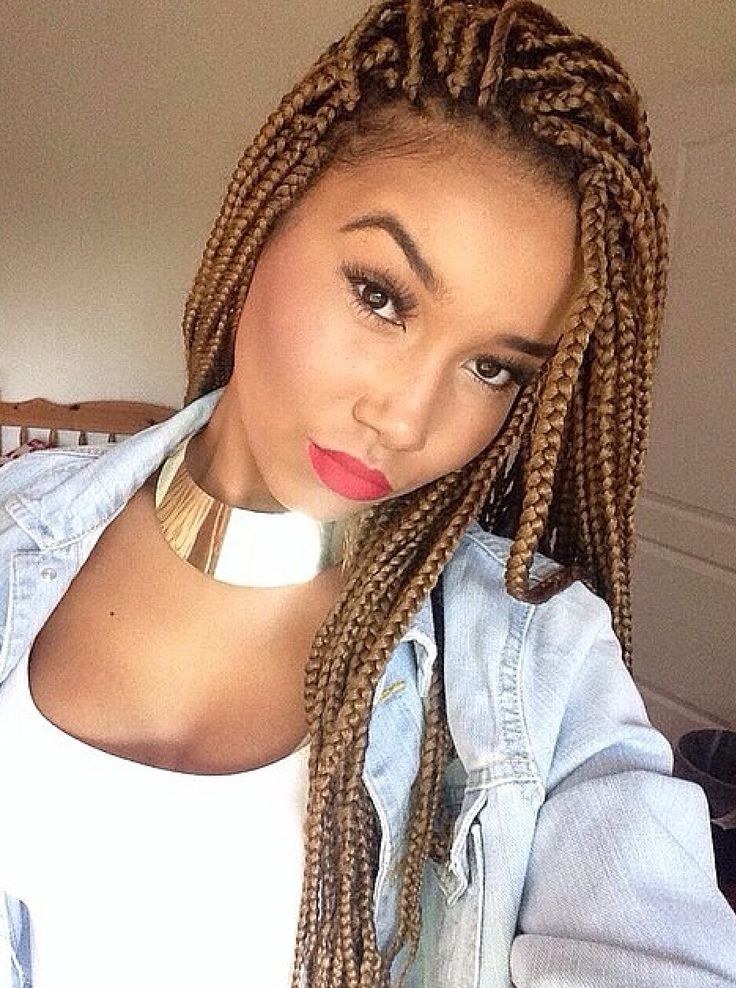 90 Box Braids Hairstyles for African American Styles 12 39 baby hair box braids
