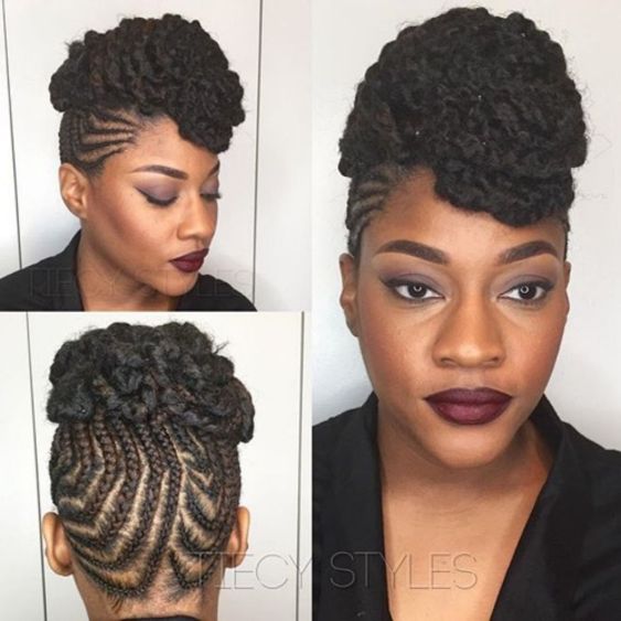 8 braided updo for black women