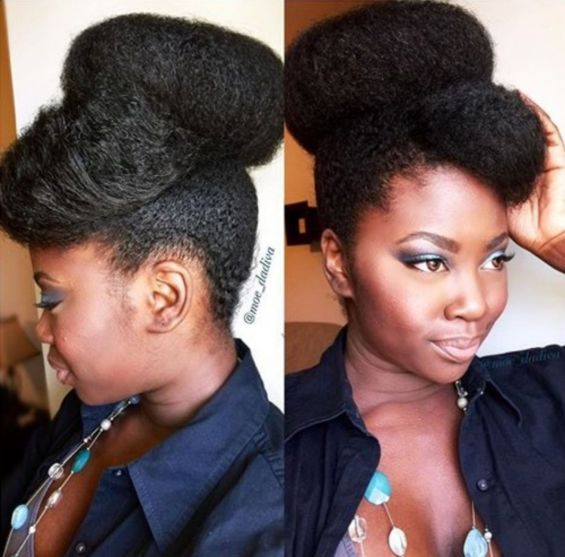 9 big bun for natural hair