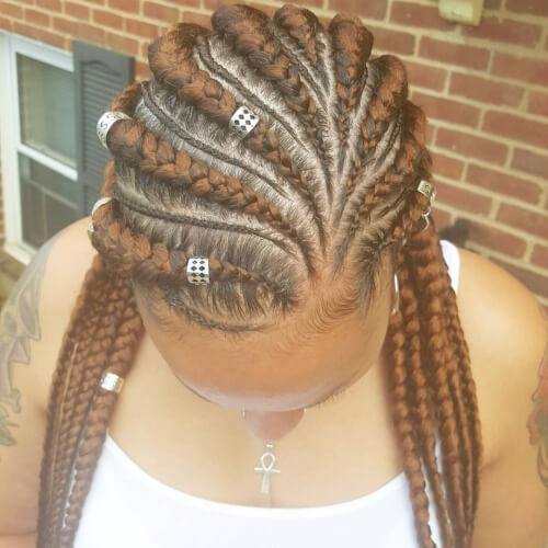 Braids with Silver Beads