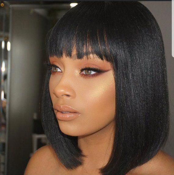 CLEOPATRA Straight BOB Wig with BANGS Virgin Human Hair