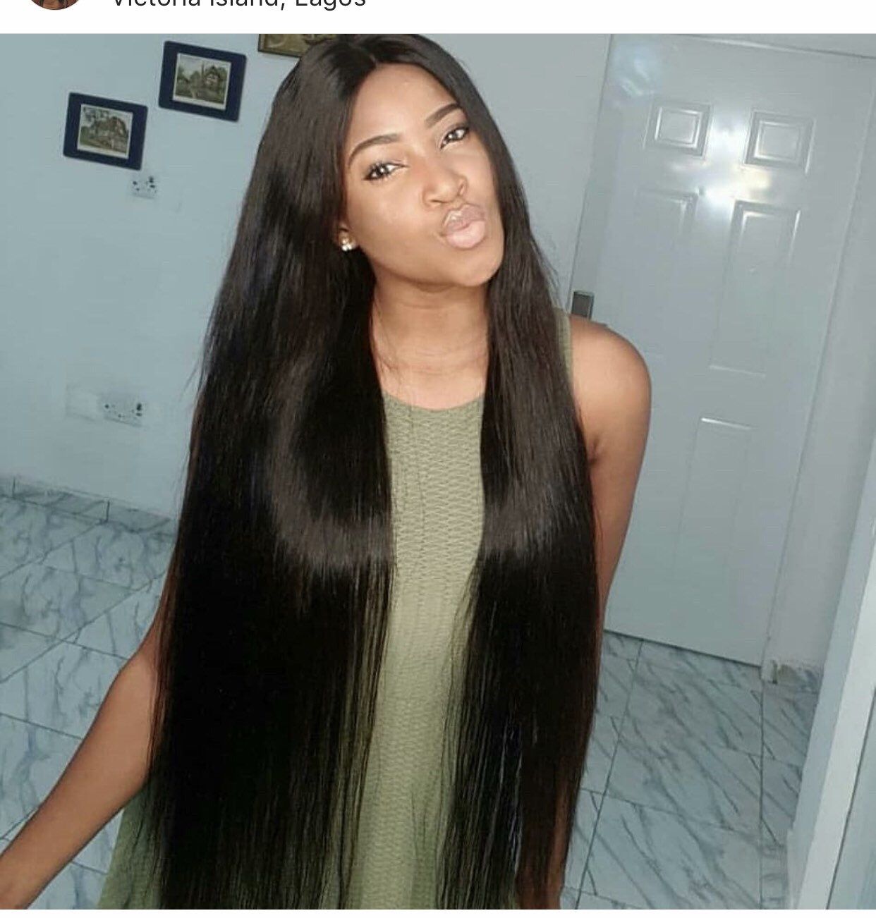 Custom made human hair straight wig Brazilan Extra long 34inches lace closure pre plucked closure 200 density Ready to ship