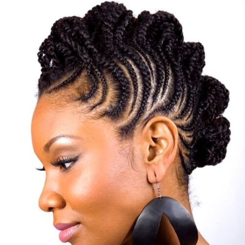 Ghana Braid Faux Hawk