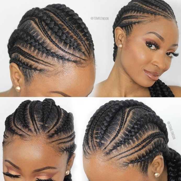 Ghana Braids Hairstyle african hairstyle cornrows wedding hairstyles half up half down medium length messy buns
