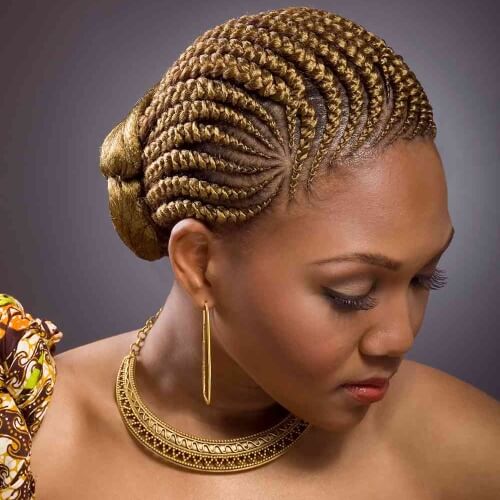 Golden Braided Updo