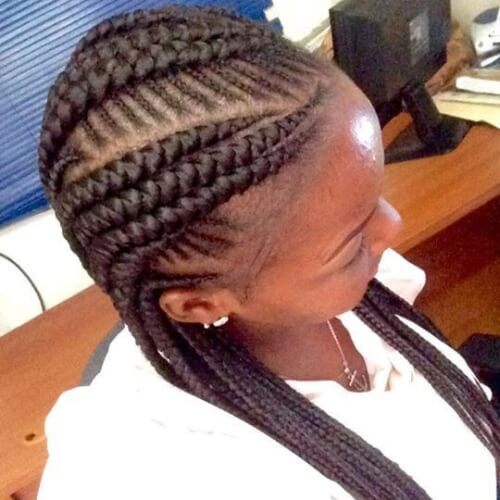 Grouped Braids Hairstyle