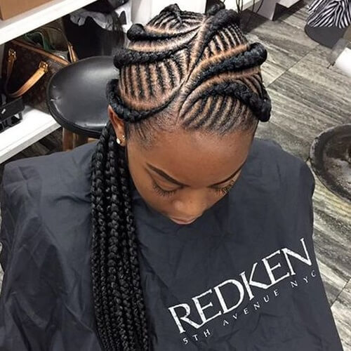 Intricate Ghana Braid Hairstyle