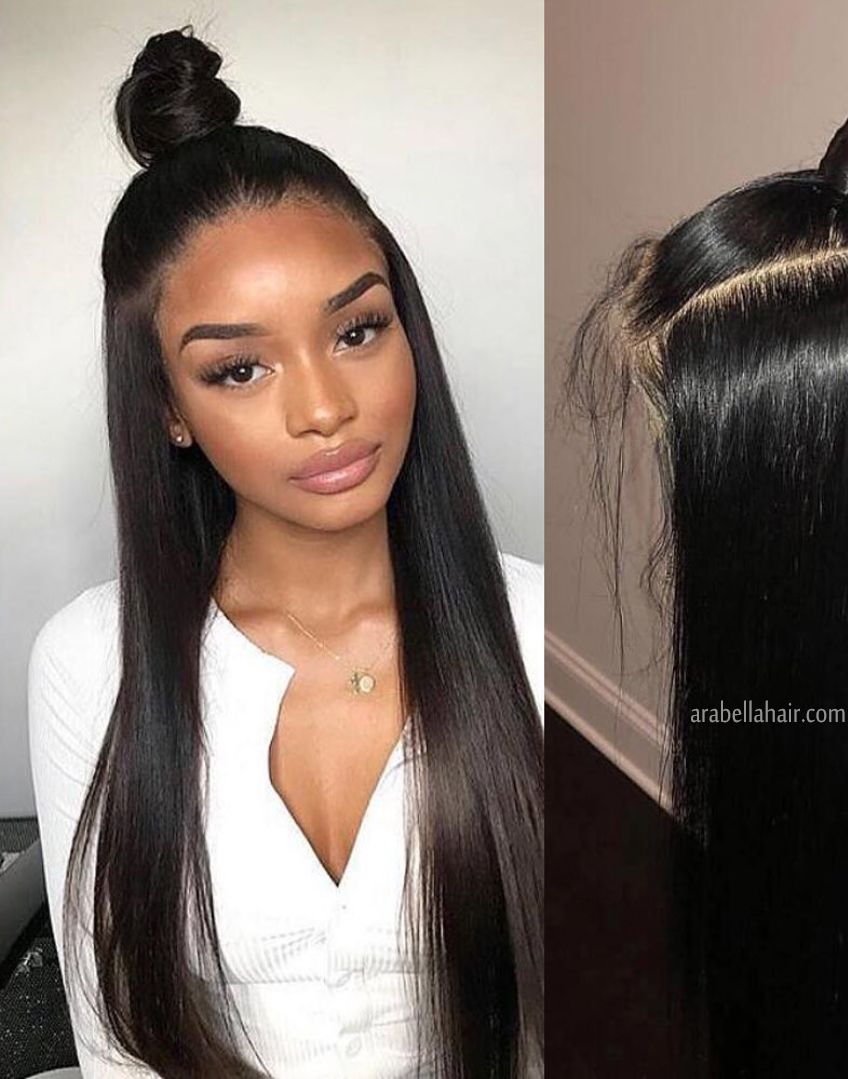 Natural straight hair