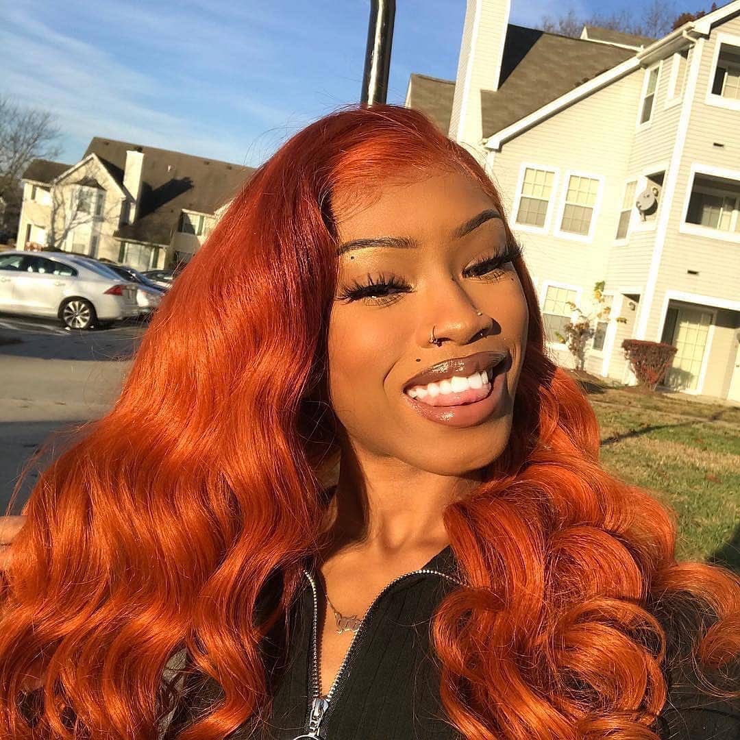 Orange color hair idea for black girls