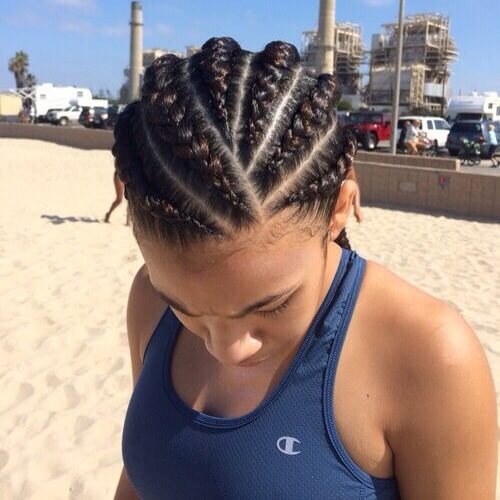 Pulled Back Ghana Braids