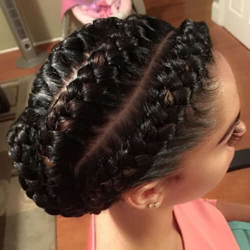 Side to Center Braided Updo