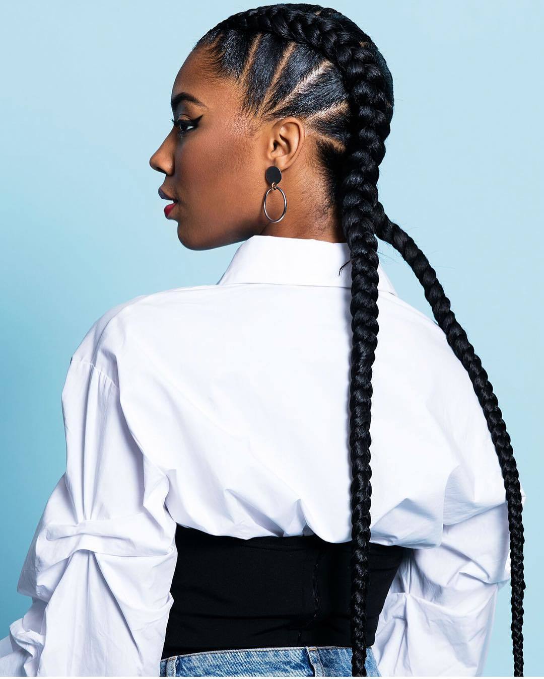 black braided hairstyles two dutch braids blacklyst