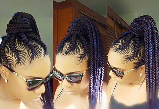 fishbone braid ponytail with purple and blue weave.png 554×380