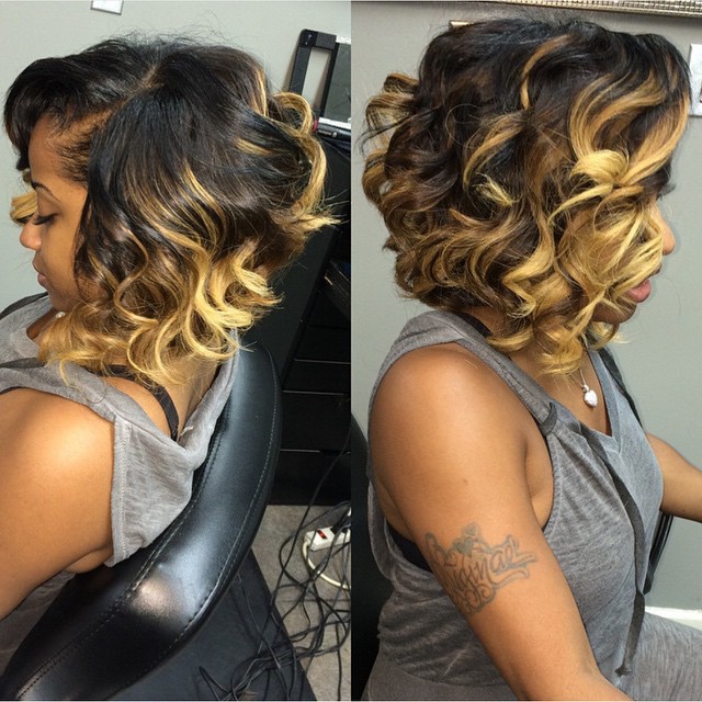 medium curly hairstyle for black women messy bob