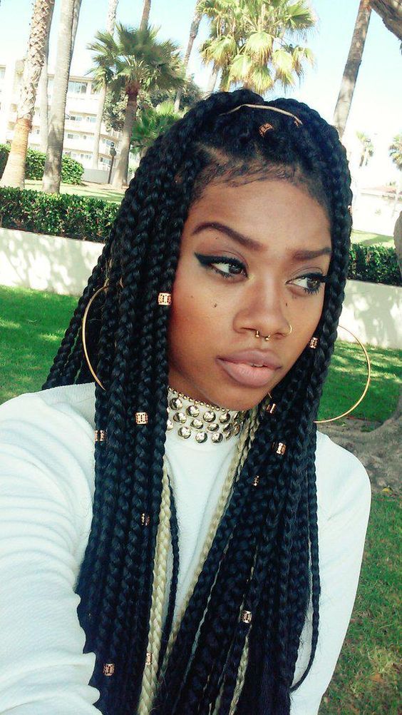 18 different ways to accessorize your box braids 5