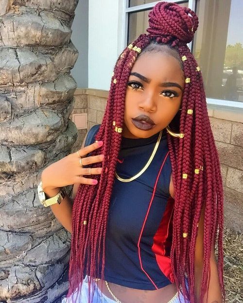 18 different ways to accessorize your box braids 7