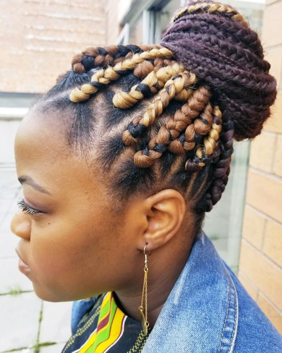 Box Braids and Bun