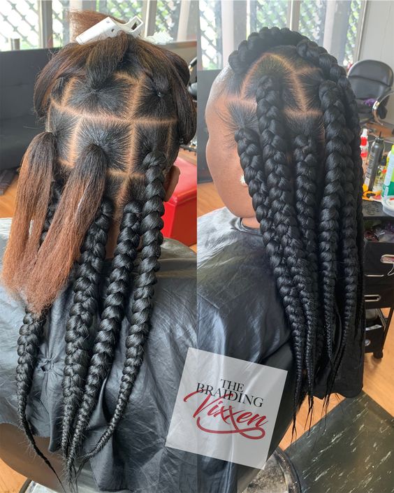 Jumbo box braids G braiding.vixxen Facebook The Braiding