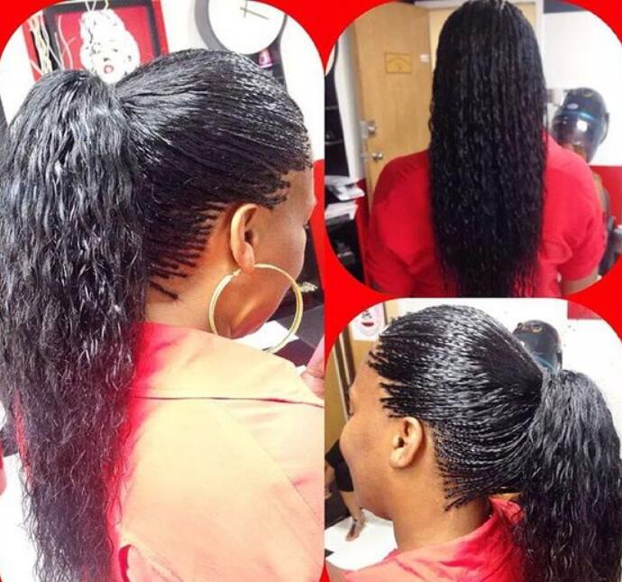 Ponytail with tree braids