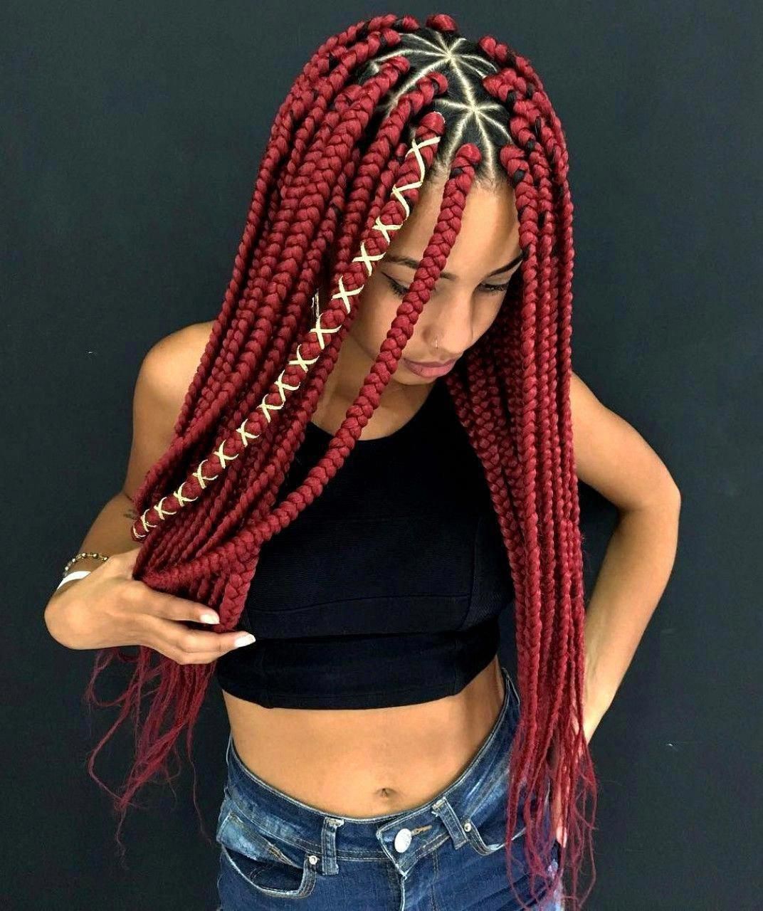 Triangle part box braids