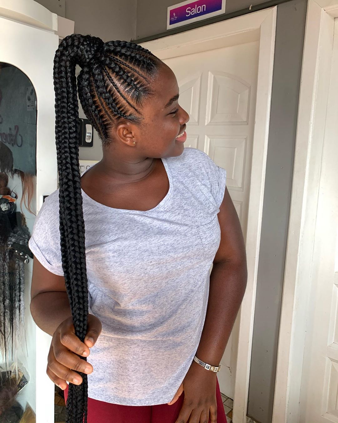 braided ponytail styles for black hair 14