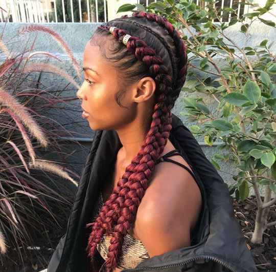 burgundy cornrow braids ig kersti.pitre