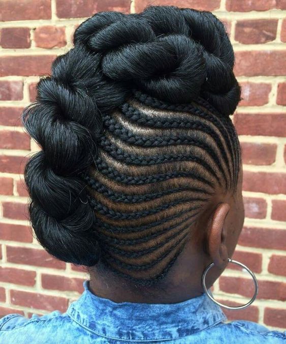 hair updo mohawk with side braids