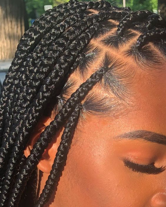 ndys Finest on nstagram Knotless up close stitchbraids protectivehairstyles fulanibraids 2layerbraids protectivestyles tribalbraids neatbraids braids