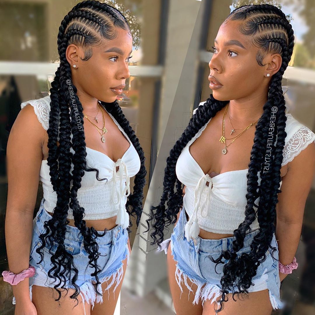 thick cornrows with