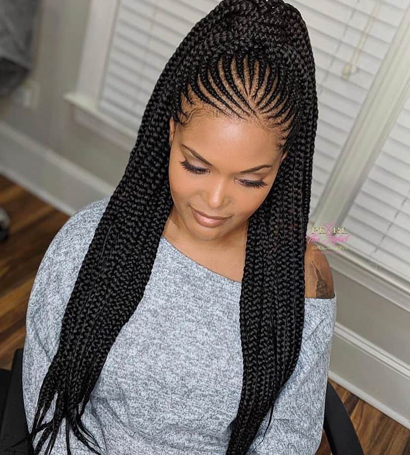 18 Beautiful Ravishing Braided Hairstyles Black Braids For Ladies 2020 17