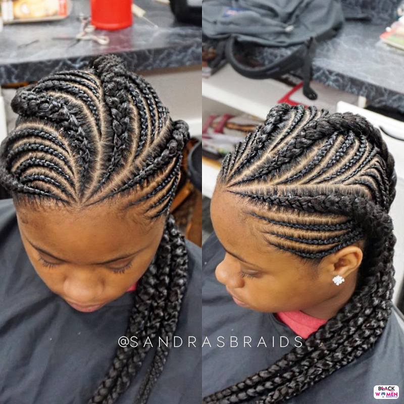 4 cornrows and goddess braids