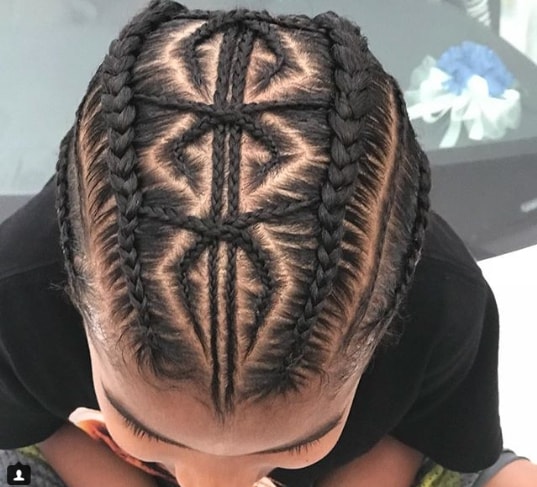 Braided Hairstyle With A Cool Design min