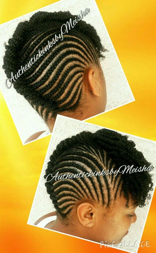 Cornrow crazed updo w twisted a eruption May be worn on Natural hair or w extensions.. authentickinksbymeisha
