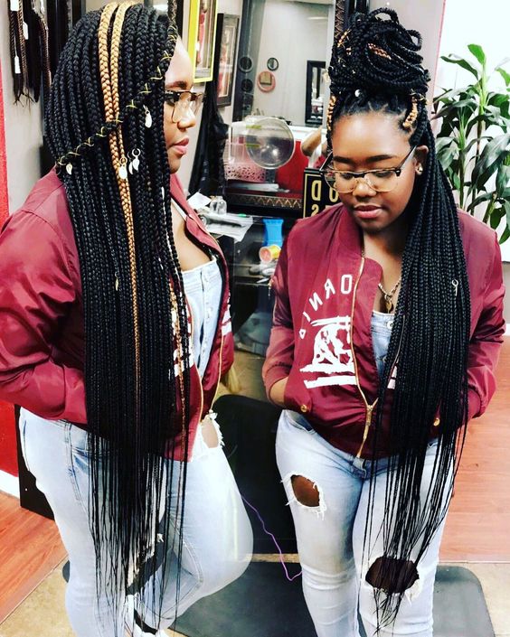 Knee length box braids WomensHairstylesUndercut