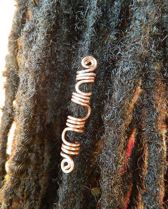 Red Hair Coil Loc Jewelry. dont have locks but it might be cute on my twists.