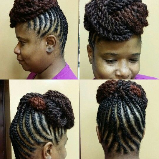 Two strand flat twist updo