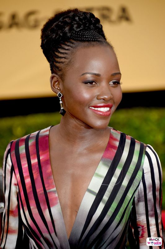 braided bun lupita nyongo